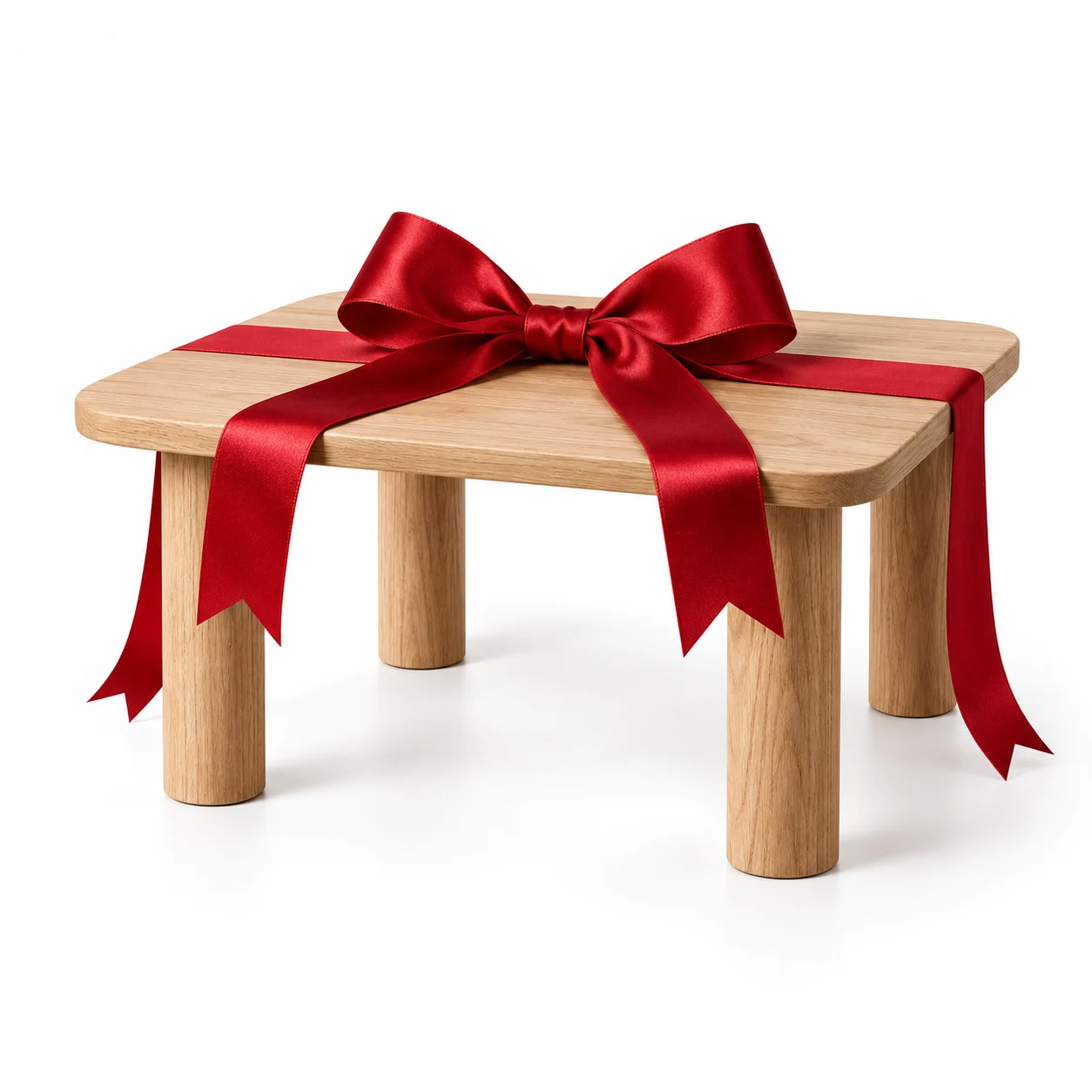 Eiken salontafeltje met cadeaulint
