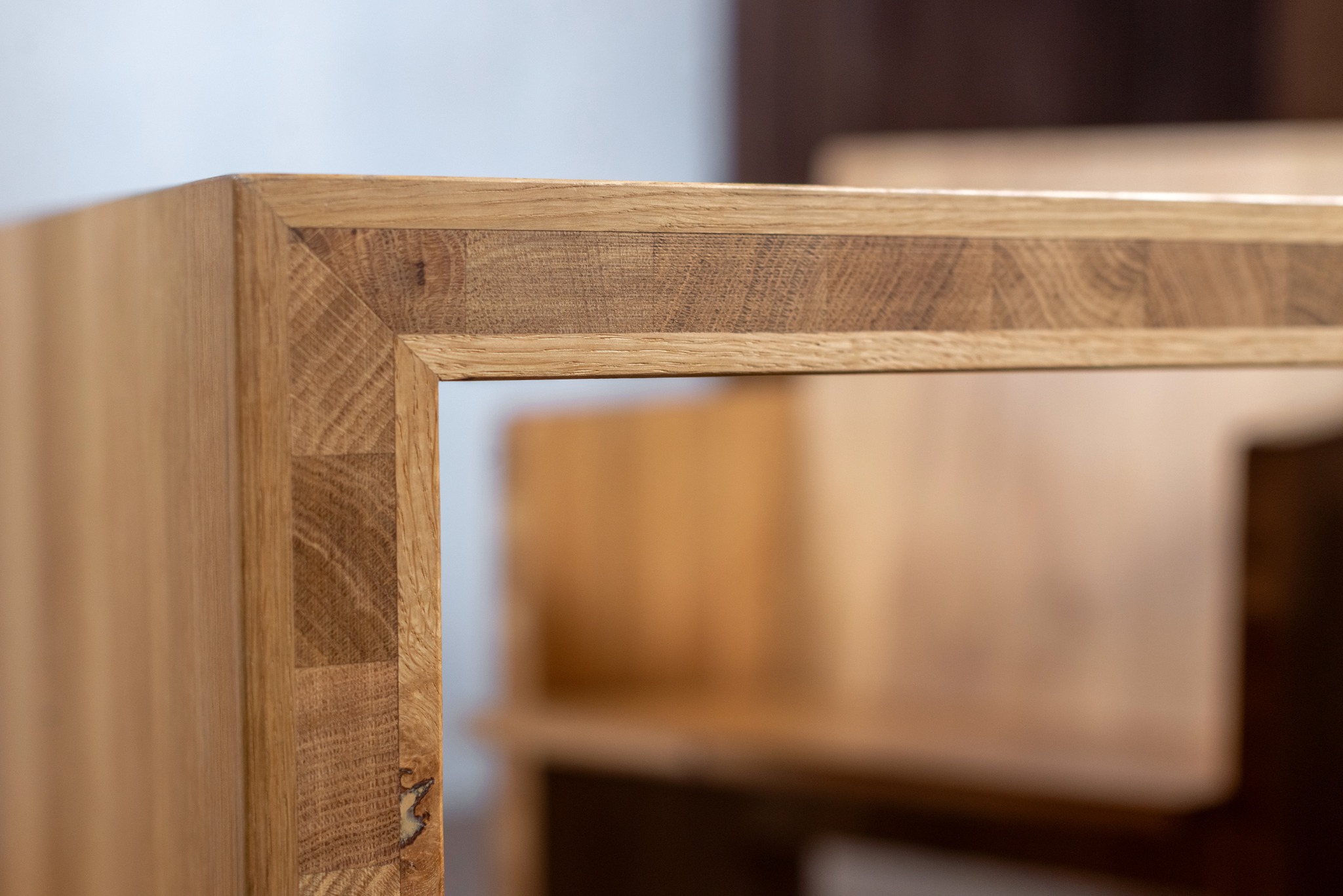 Detail van massief eiken maatwerk